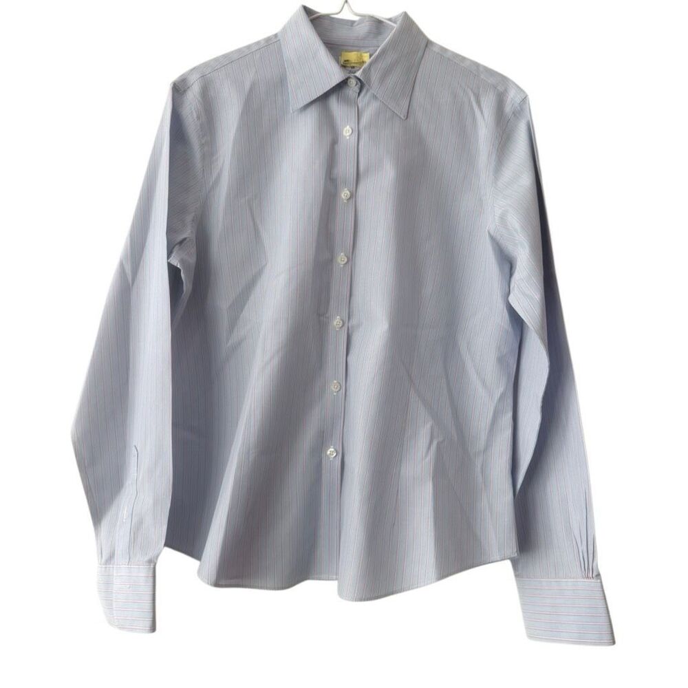 Brooks Brothers 346 Fitted Non-Iron All Cotton Blue & Pink Button-up Shirt Sz 10